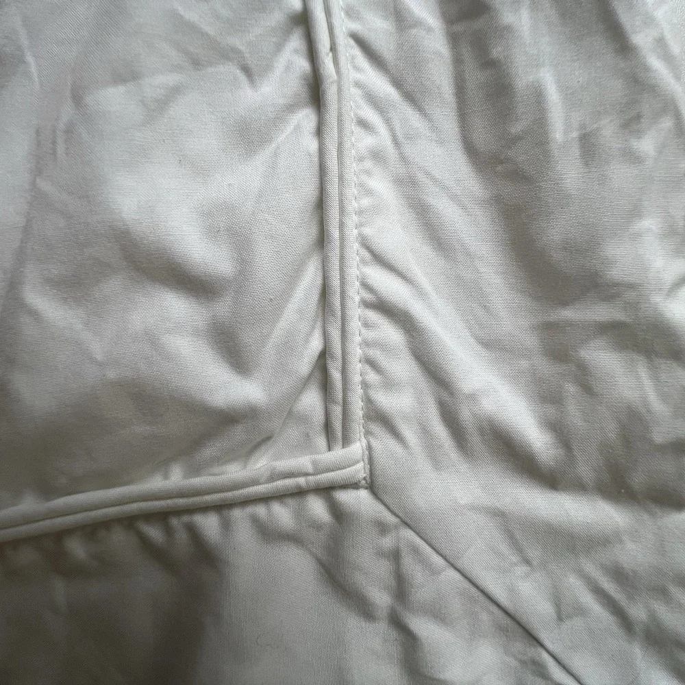 Pottery Barn  Double Piping Cotton STANDARD Pillow Sham WHITE